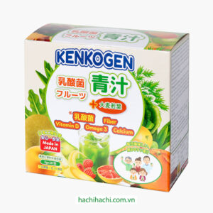 TPBS: Bột mầm lúa mạch non Nhật Bản Kenkogen trái cây lợi khuẩn, chất xơ, Omega 3, Canxi D, Vit C 30g (10 gói)